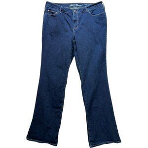Eddie Bauer Women's Slightly Curvy Boot Cut Jeans Denim Size 18 Blue Medium Wash